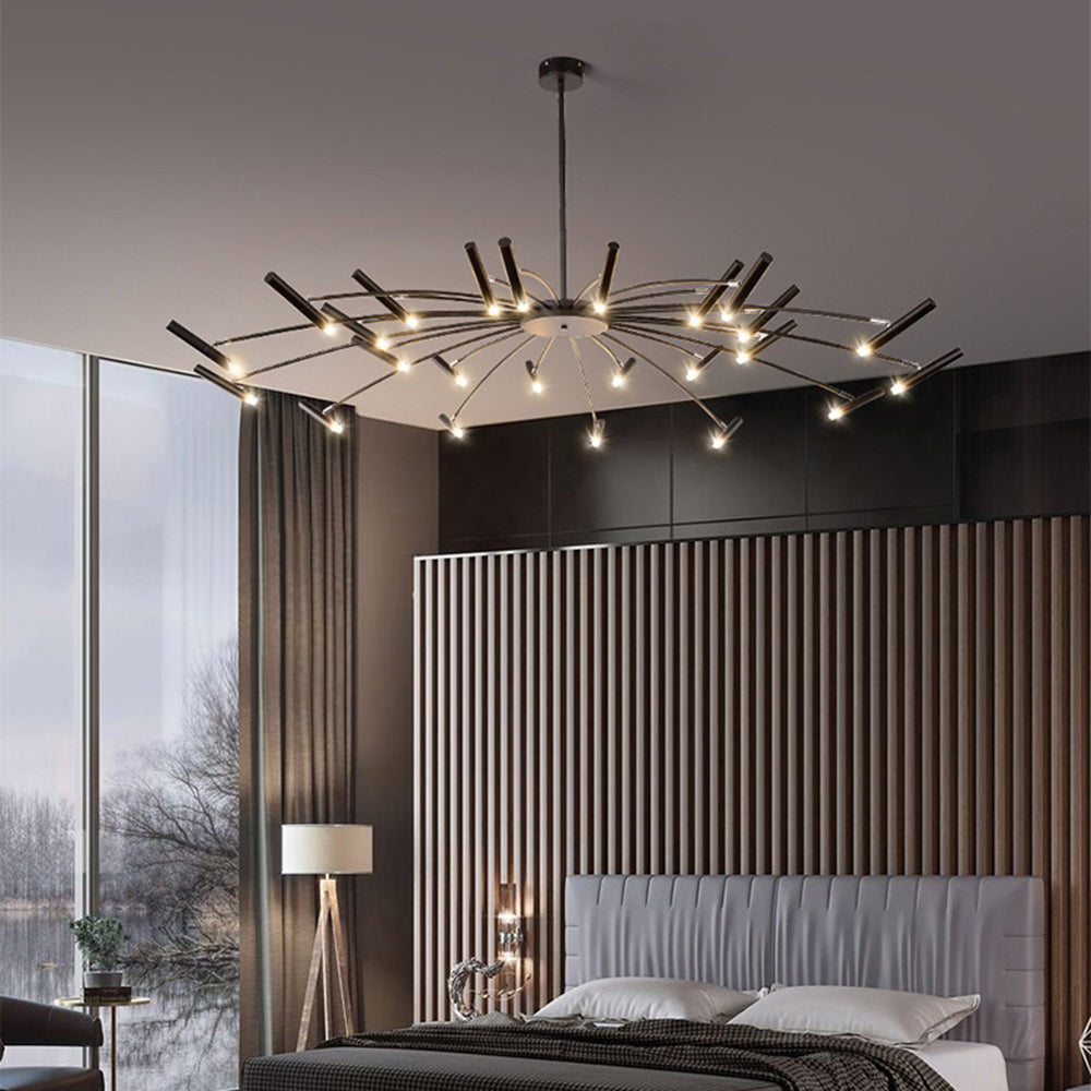 Arisha Moderne Geblazen Lineaire Metaal Meerdere Hoofd Chandeliers