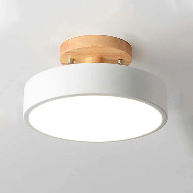 Orya Ronde LED Plafondlamp Modern Hout Kleurrijk