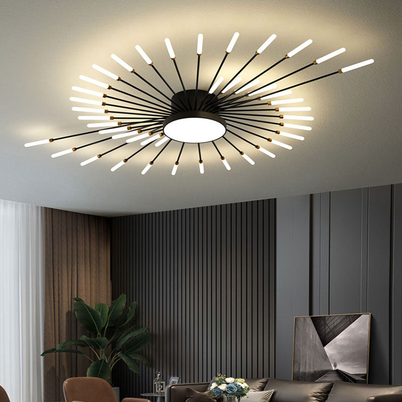 Wesley Plafondlamp Vuurwerk Lineair Modern Zwart/Goud