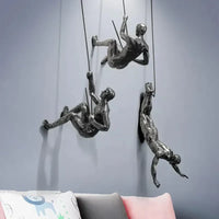 Decoratieve Klimfiguren Wand Sculptuur Set voor Moderne Wanddecoratie