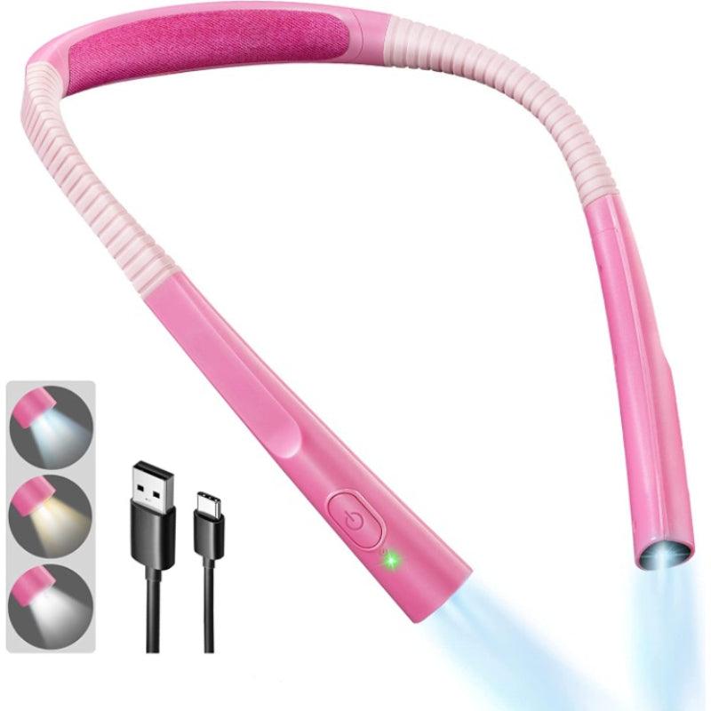 LED Nekleeslamp, Boeklicht om in bed te lezen, 3 kleuren, 6 helderheidsniveaus, buigbare arm, oplaadbaar, duurzaam, perfect voor lezen, breien, kamperen, repareren