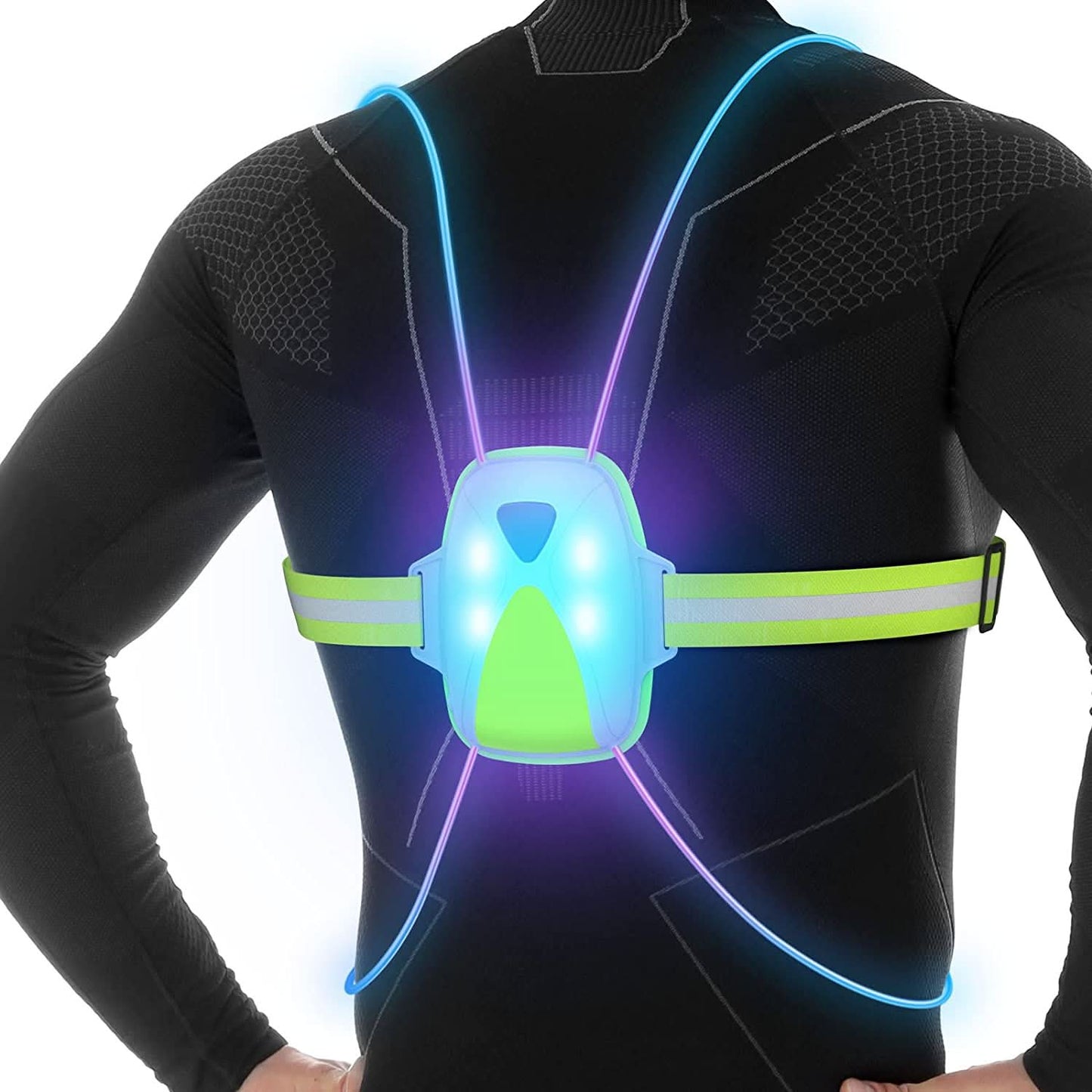ReflectGlow LED Veiligheidsvest – Verstelbaar Verlicht Vest voor Hardlopen & Buitenactiviteiten