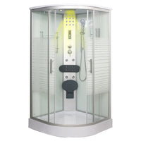 Dubbele Schuif Douchecabine Ronde Douchecabine met Licht en Handdoekrek