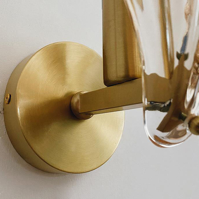Art Brass Glass Schelp Wandlamp
