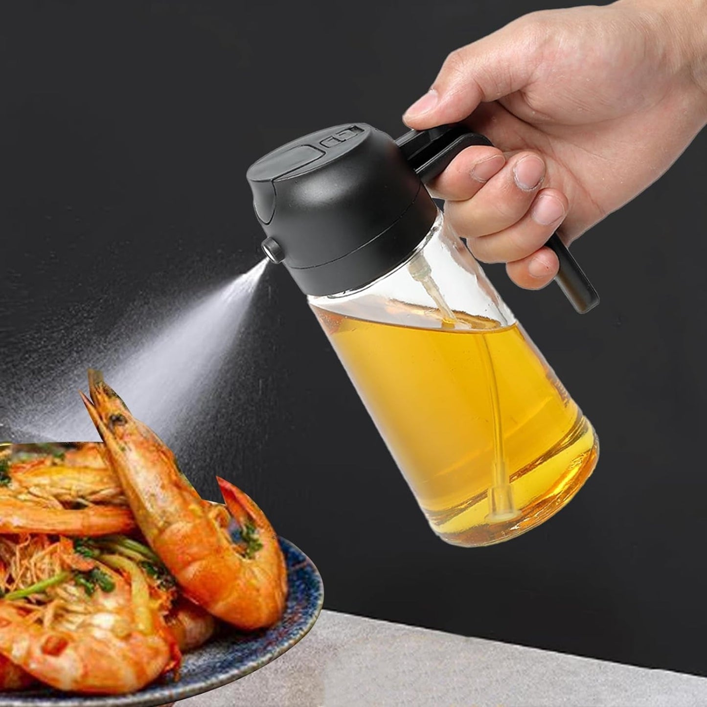 Skanto | 2-in-1 Olie Dispenserfles | Oliepompen en dispenser | Gezond koken