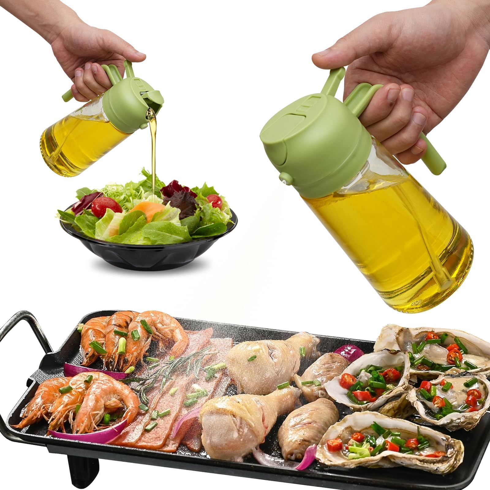Skanto | 2-in-1 Olie Dispenserfles | Oliepompen en dispenser | Gezond koken