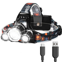 Skanto | Hqdz-Td 20000 Lumen Oplaadbare Hoofdlamp - Waterdicht, Verstelbaar Licht Voor Buiten, Jacht, Kamperen
