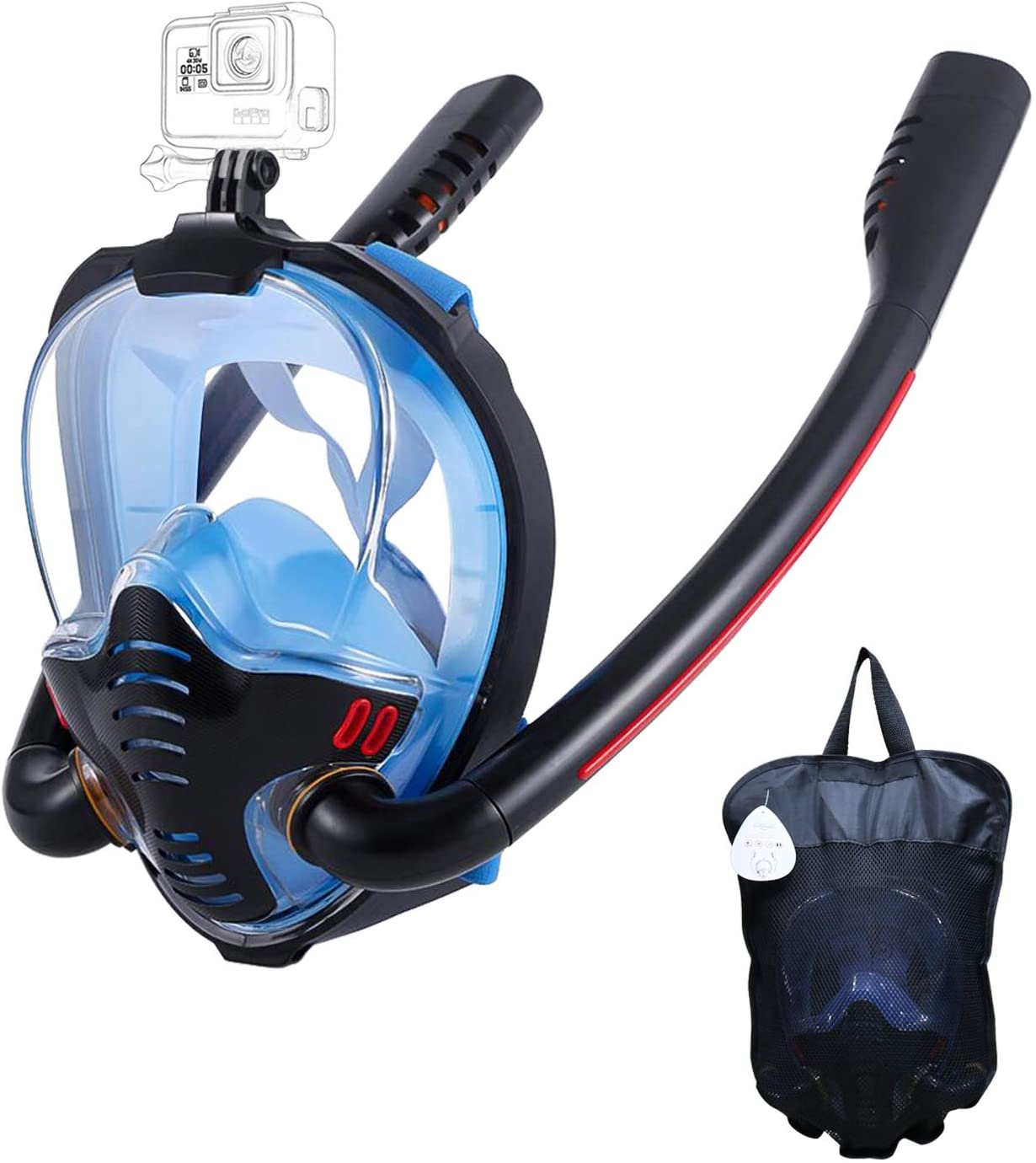 Snorkelmasker met Antifogdoeken, 180-Grad Panoramisch HD