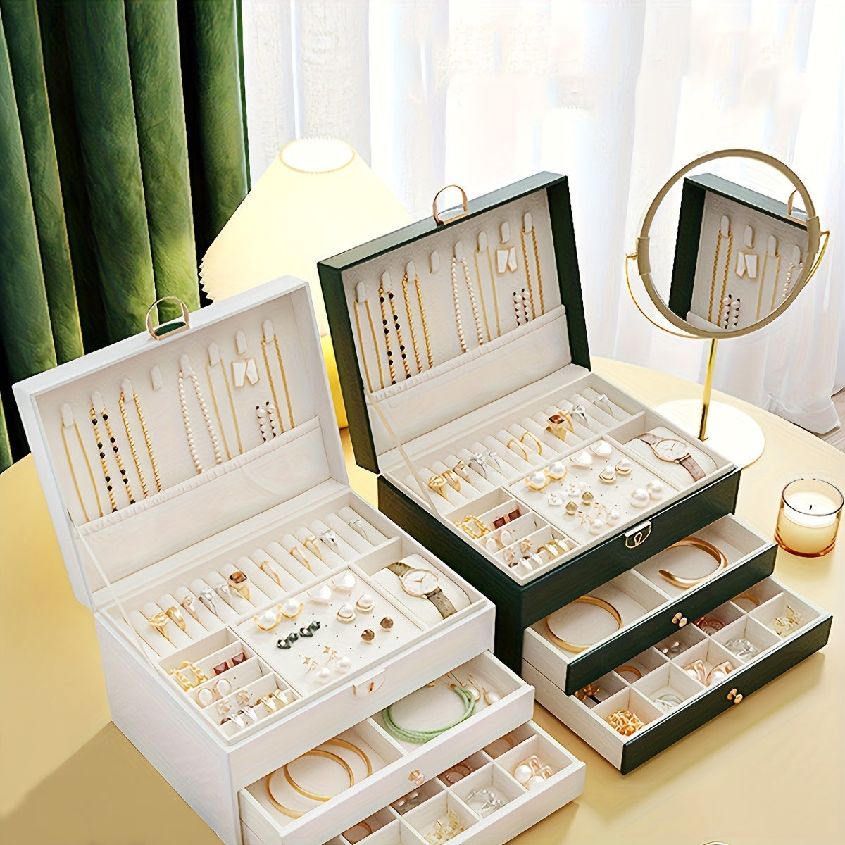 Skanto | Sieradenbox Leren Organizer met Lades