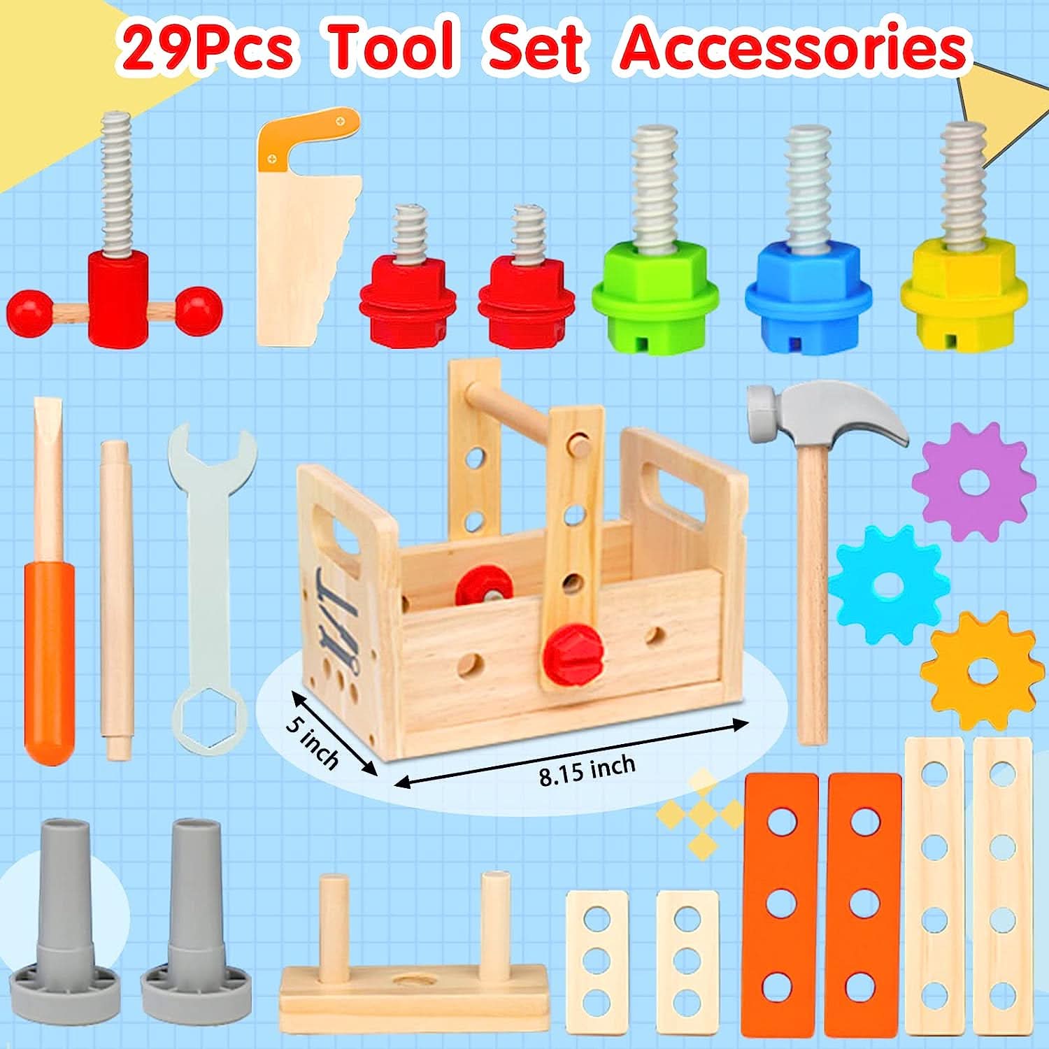 WoodCraft Kids Toolbox – Creatief Bouwen & Ontdekken voor Kinderen vanaf 6 Maanden