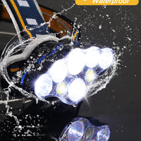 Ochter 18000 Lumen Oplaadbare Hoofdlamp, 8 Modussen, Waterdicht, USB, Rode & Witte Lichten
