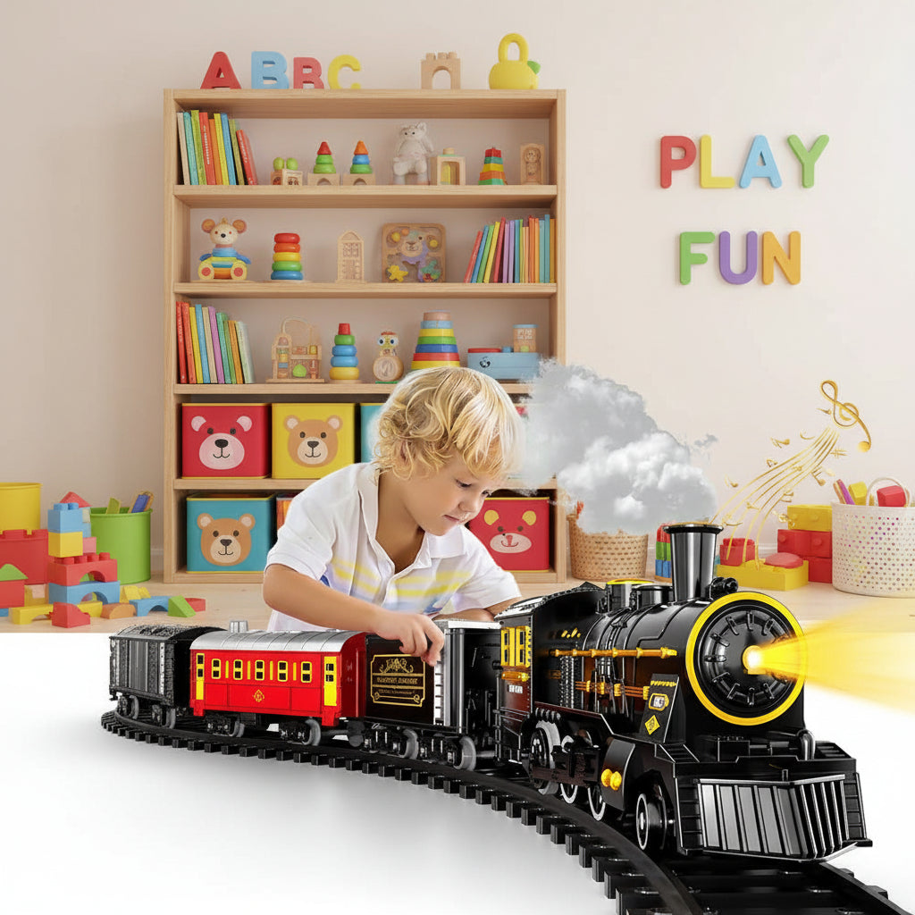 Elektrische Kersttrein Set – Feestelijk Speelgoed met Flexibele Rails voor Magische Winteravonden