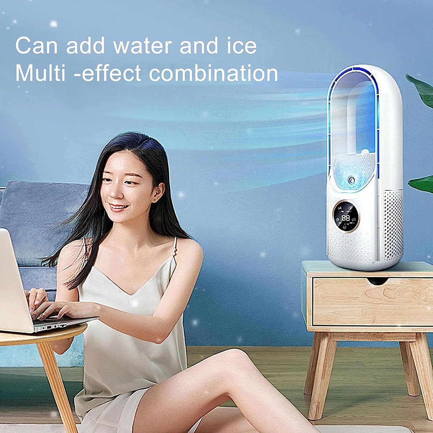 Airevo™ | Bladeloze USB-Ventilator | 6 Snelheden | Stil & Met Timer | Luchtbevochtiging