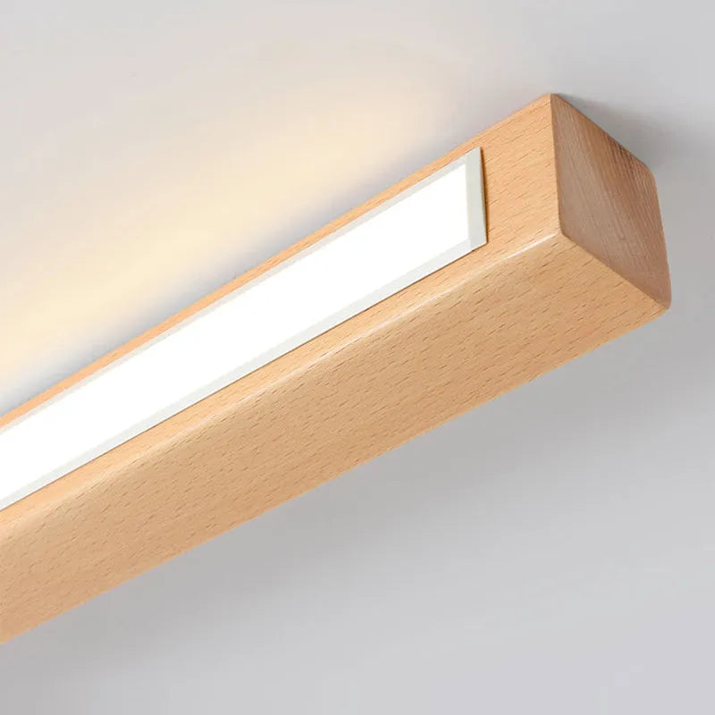 Arisha Linear Slim Plafondlamp, Hout