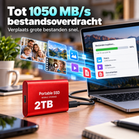 DataSprint Externe SSD 2TB voor Foto’s & Familieback-up – USB-C Opslag tot 1050 MB/s