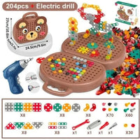 Educatief constructiespel met inbegrepen boormachine