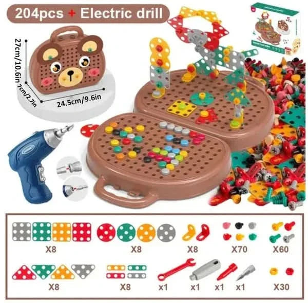 Educatief constructiespel met inbegrepen boormachine
