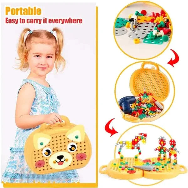 Educatief constructiespel met inbegrepen boormachine