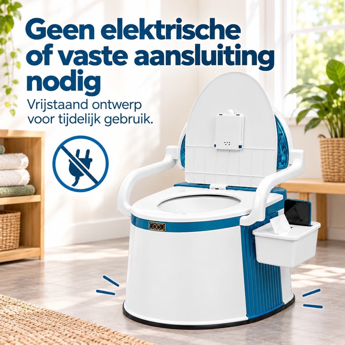 Draagbaar Noodtoilet voor Noodsituaties, Stroomuitval & Off-Grid Gebruik