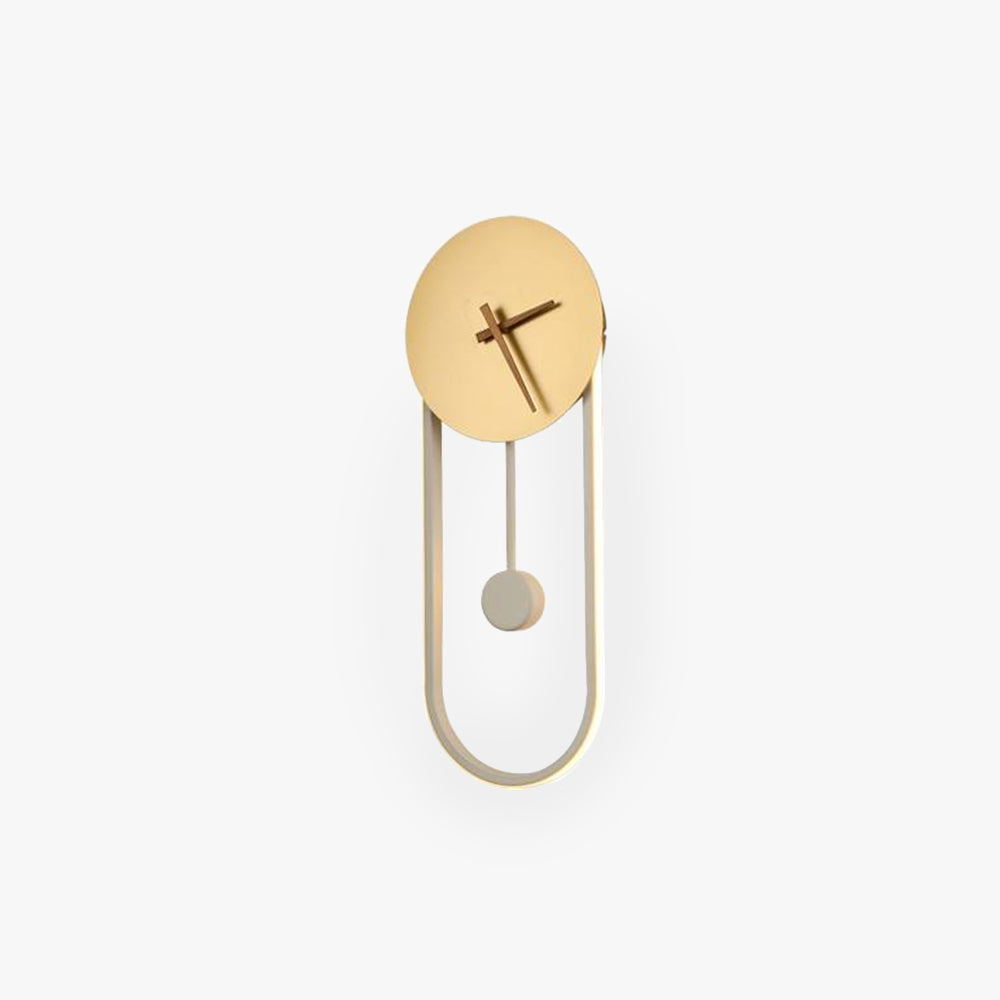 Arisha Nordic Klok Wandlamp, Goud & Zwart