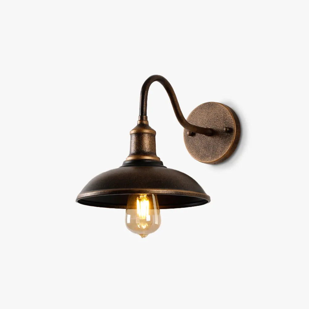 Ray Rustieke Komvormige Metalen Wandlamp, Antiek Messing