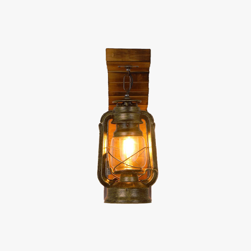 Lyros Lantaarn Vintage Houten Rustieke Wandlamp