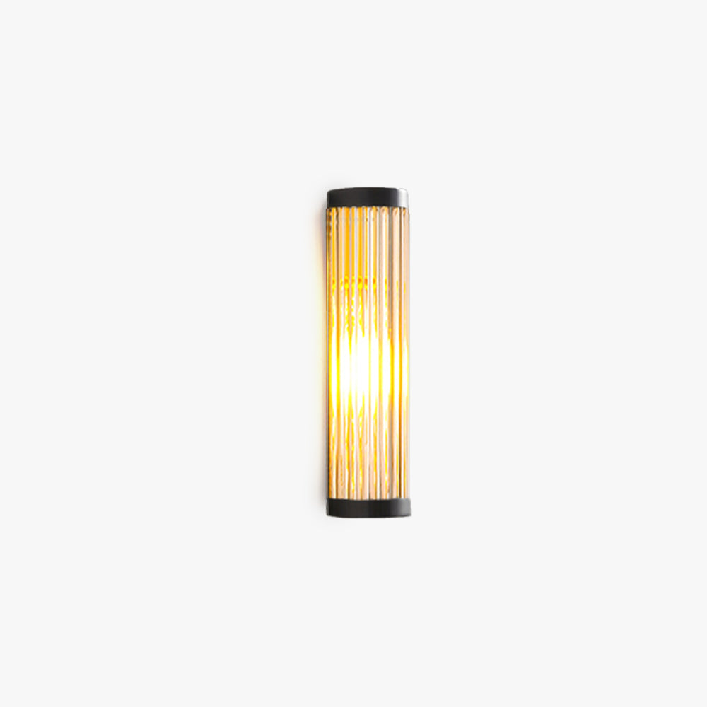 Yoru Moderne Semi-Cilindrische Metaal/Glas Buitenwandlamp, Zwart