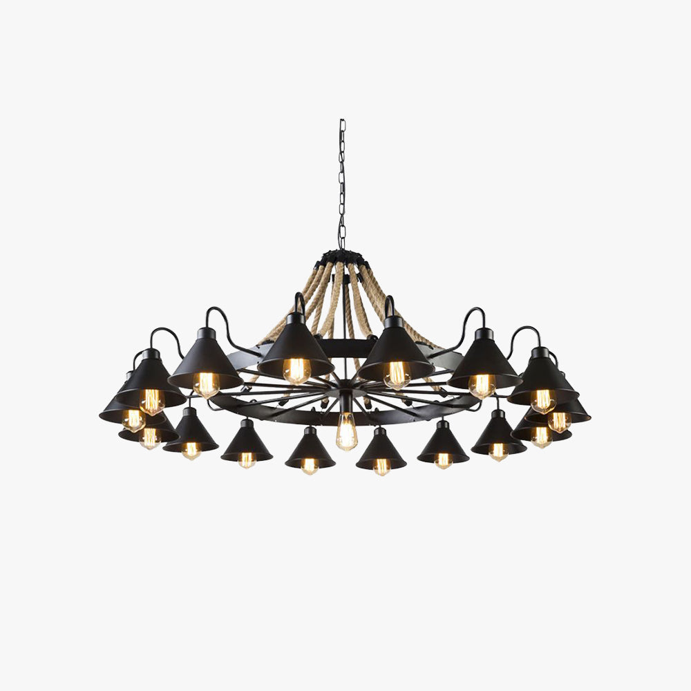 Epoch Vintage Industriële Touw Chandelier Woonkamer
