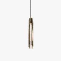 Juni Messing Designer Glazen Hanglamp Rookkleurig