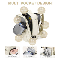 Travelliva Dames Reisrugzak 35 L | Waterdicht & met USB-aansluiting | Anti-diefstal & Schoencompartiment | Voor Wandelen, Dagelijks Gebruik & Reizen