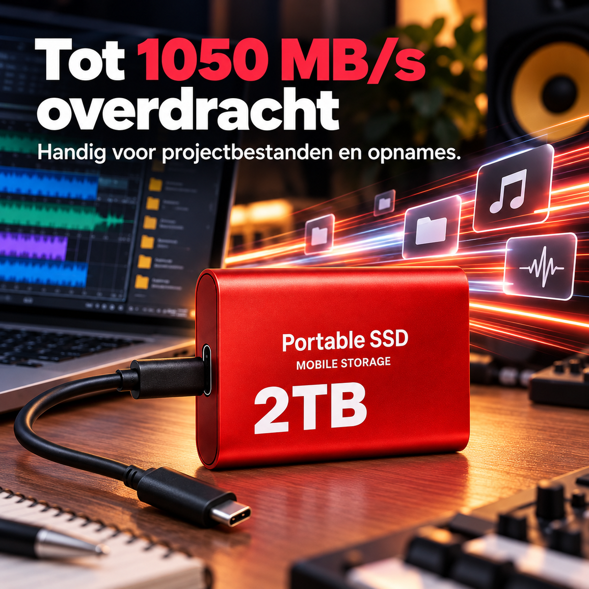 DataSprint Externe SSD 2TB – Praktisch Cadeau voor DJ & Muziekproducer