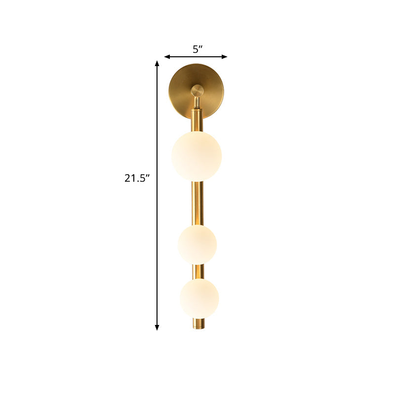 Verticale Lineaire Wandmontage Verlichting Post-Modern Metaal 3-Kops Gouden Afwerking Wandlamp voor Hoek