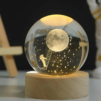 Luminescente Bol met 3D Gravure van Planeet