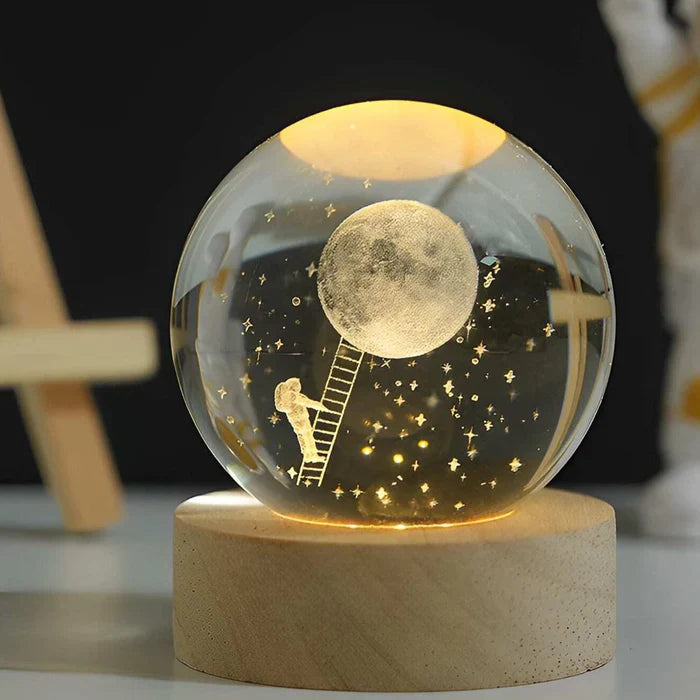 Luminescente Bol met 3D Gravure van Planeet