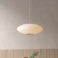 16"/19.5"/23.5"W Schotel Hangende Plafondlamp Modernistisch Stof 1 Licht Wit Hanglamp