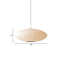 16"/19.5"/23.5"W Schotel Hangende Plafondlamp Modernistisch Stof 1 Licht Wit Hanglamp