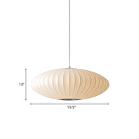 16"/19.5"/23.5"W Schotel Hangende Plafondlamp Modernistisch Stof 1 Licht Wit Hanglamp