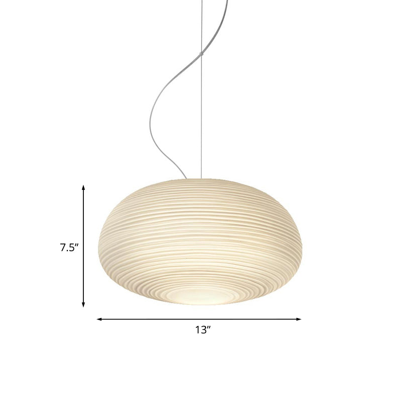 Cocoon Hanglamp Postmodern Geribbeld Glas 1 Licht Wit Hanglicht