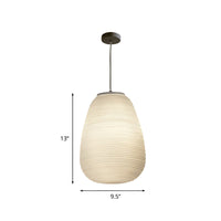 Cocoon Hanglamp Postmodern Geribbeld Glas 1 Licht Wit Hanglicht