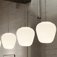 Cocoon Hanglamp Postmodern Geribbeld Glas 1 Licht Wit Hanglicht