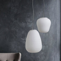 Cocoon Hanglamp Postmodern Geribbeld Glas 1 Licht Wit Hanglicht