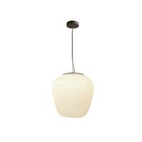 Cocoon Hanglamp Postmodern Geribbeld Glas 1 Licht Wit Hanglicht