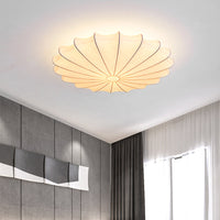 16"/23.5"W Scalloped Flush Mount Light Hedendaags Stof 1/3 Licht Witte Flush Plafondlamp