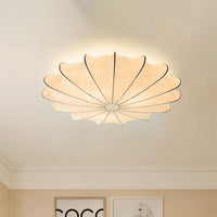 16"/23.5"W Scalloped Flush Mount Light Hedendaags Stof 1/3 Licht Witte Flush Plafondlamp