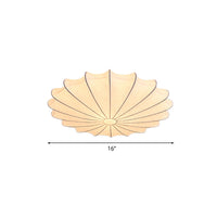16"/23.5"W Scalloped Flush Mount Light Hedendaags Stof 1/3 Licht Witte Flush Plafondlamp