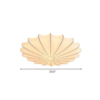 16"/23.5"W Scalloped Flush Mount Light Hedendaags Stof 1/3 Licht Witte Flush Plafondlamp