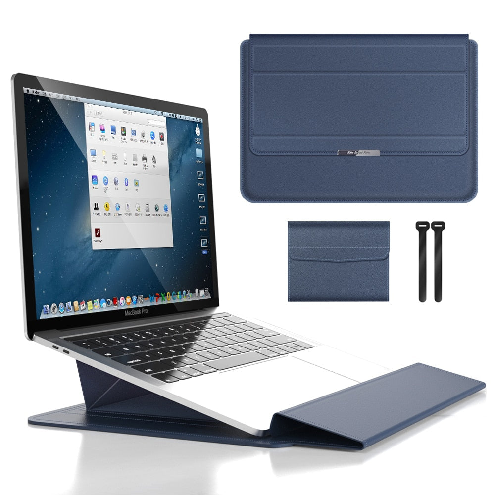 Vouwbare 2-in-1 beschermtas voor laptop | Premium hoes met ondersteuning