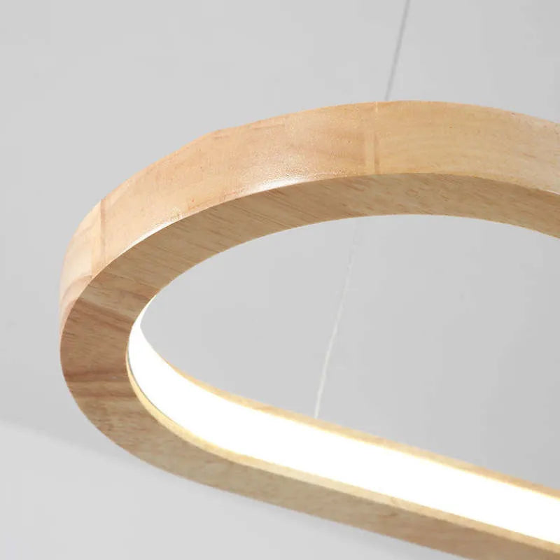 Veon Hedendaagse Ovale Houten Hanglamp