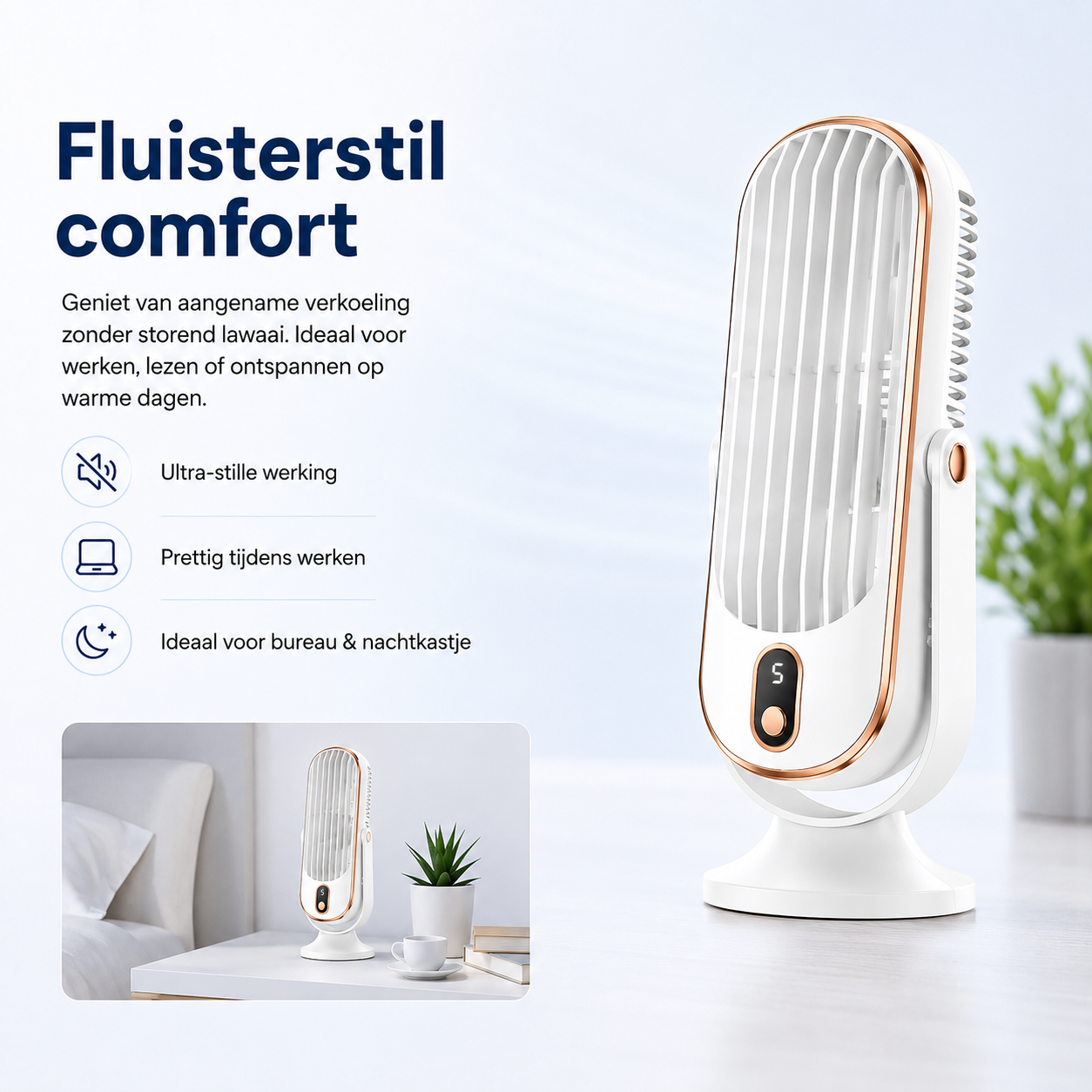 Coolux – Ultra-Stille USB Bureauventilator