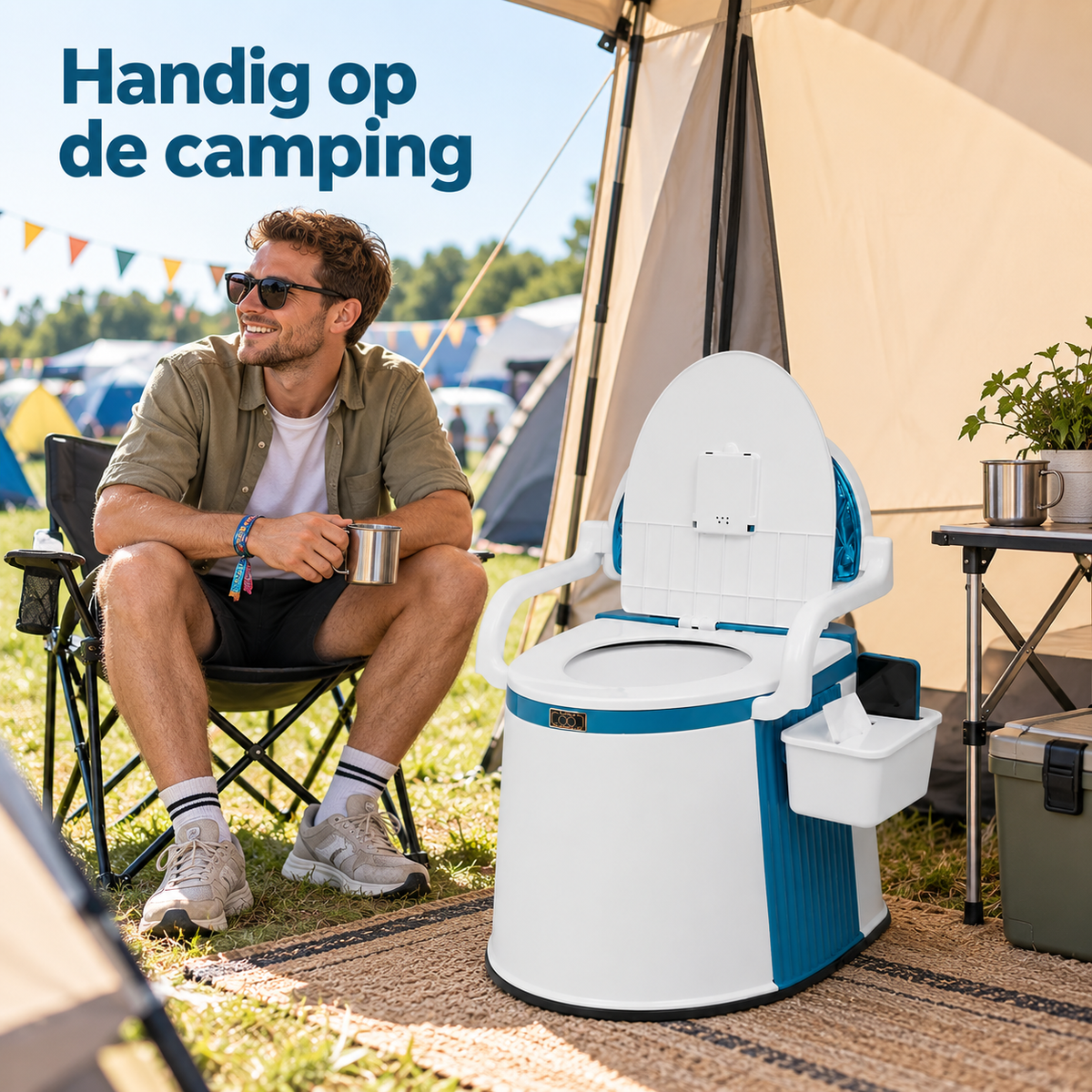 Draagbaar Festivaltoilet voor Festivals, Roadtrips & Lange Reizen